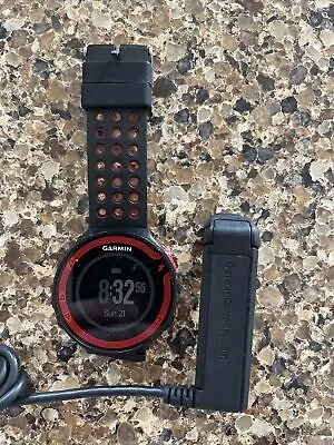 Garmin Forerunner 220 Black/Red GPS Running Watch & Charger (new Band Needed) • $8