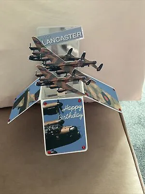 Handmade Box Card RAF Military Lancaster Bomber Congrats  Happy Birthday Etc • £4.60