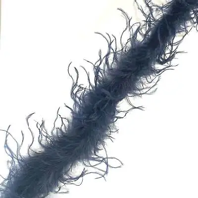 £1.90 • Buy Ostrich & Marabou  Feather Boa Trim Per 10cm - Navy Blue