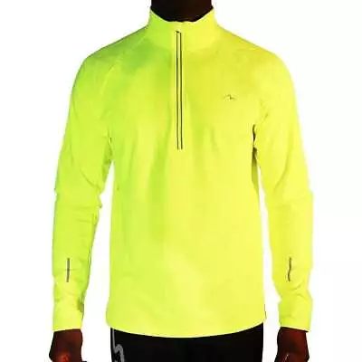 More Mile Mens Alaska Half Zip Long Sleeve Running Top - Yellow • £18.50