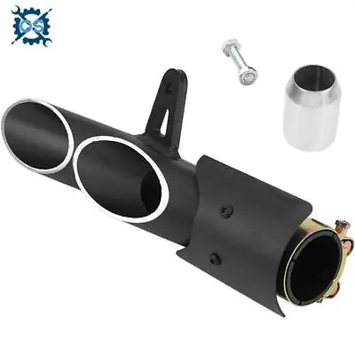 51mm Motorcycle Exhaust Muffler Pipe Dual-outlet Universal Motorbike Accessories • $39.99