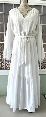 EVEREVE ROAN + RYAN NWT $128 Women's White Josephina Long Dress W Slip Size S • $32.99