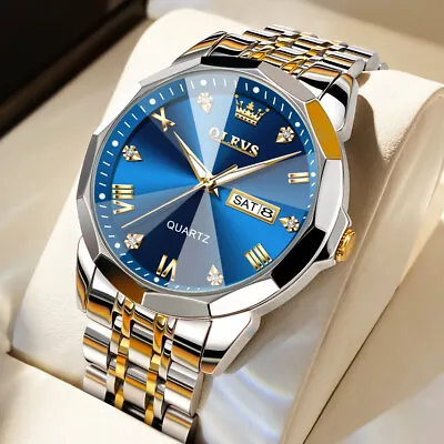 OLEVS Luxury Men's Quartz Watch Business 3 Bar Luminous Date Stainless Steel • $29.99