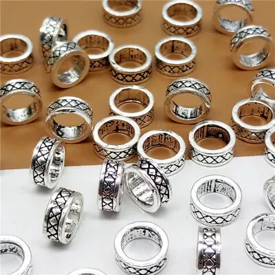 5pcs Of 925 Sterling Silver Large Hole Spacer Beads For Bracelet Necklace • $6.65