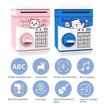 £14.88 • Buy Piggy Bank Safe Money Box Bank Electronic Password Lock ATM Cash Coin Kids Gift
