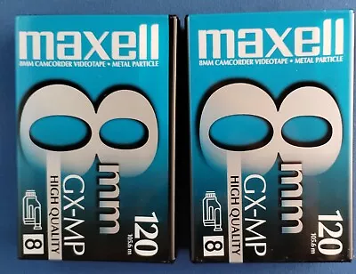 Two Maxwell 8mm Camcorder Video Tapes GX-MP High Quality 120 Minutes New • $18.90