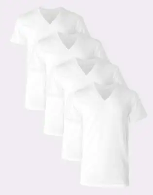 $29.89 • Buy Hanes 4-Pack V-Neck T-Shirt Undershirt Short Sleeve Ultimate Men's Comfort Fit