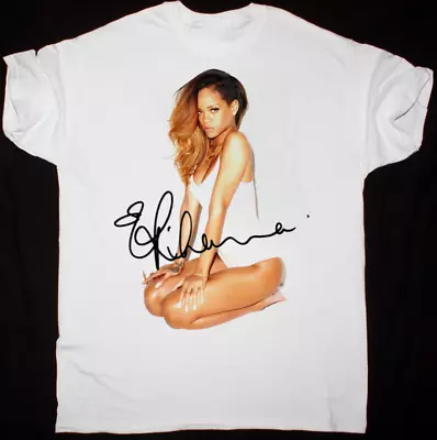 Rihanna Signature T-shirt Best Gift.. Cotton Unisex All Size Tee- White • $16.14