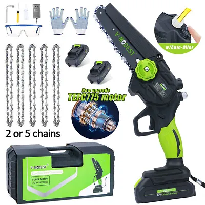 6  Mini Handheld Electric Chainsaw Cordless Chain Saw Battery Power Wood Cutter • $39.98