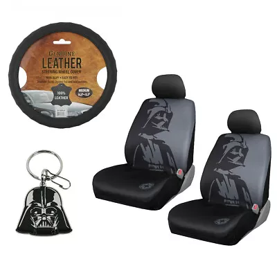 $80.07 • Buy New 6pc Star Wars Darth Vader Car Seat Covers Steering Wheel Cover & Keychain