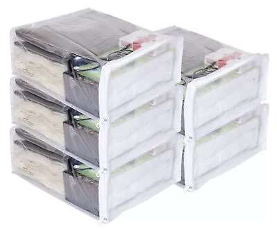 5-Pack Clear Vinyl Zippered Storage Bags 9 X 11 X 4 Inch With Display Pocket • $16.99