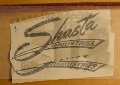 Shasta Industries Vintage Travel Trailer Repro Decals Blk Wht 15  Die Cut Set/2 • $39.90