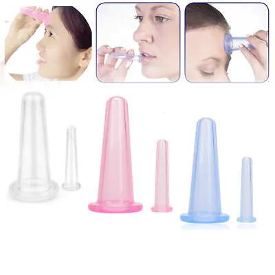 2PCS Cup Facial Face Eye Silicone Cupping Vacuum Suction Lifting Massage Cup  • £3.70