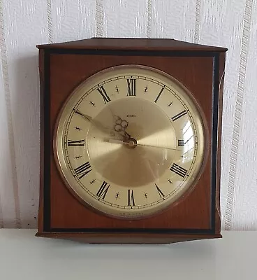 £14 • Buy Vintage Metamec Wooden Wall Clock Brass Dial Made In England