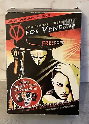$29.98 • Buy V For Vendetta: 2-Disc Collector's Edition (DVD) Complete W/ Mask & Cards