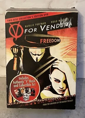 $29.98 • Buy V For Vendetta: 2-Disc Collector's Edition (DVD) Complete W/ Mask & Cards