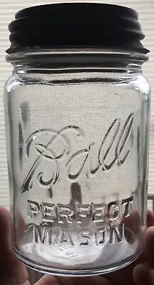 Vintage 1923-'33 Ball Perfect Mason Clear Pint #2 Fruit Jar  Ball Zinc Lid NICE • $11.79