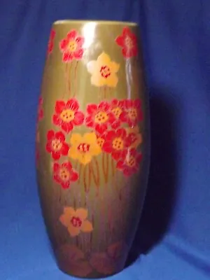 $548 • Buy Monumental Zsolnay Eosin Pottery Multi-color Iridescent Vining Floral  13  Vase