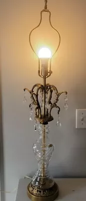 Hand Cut Lead Crystal Vintage Lamp Western Germany • $45