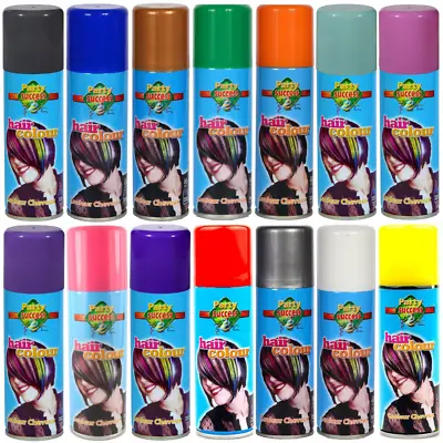 TEMPORARY HAIR COLOUR SPRAY Wash Out Party Fancy Dress Assorted Colours Dye • £5.99