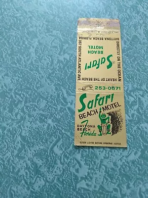 Vintage Matchbook Ephemera Collectible L21  Daytona Beach Florida Safari Tiki • $39.99