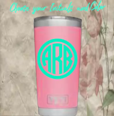 Monogram Vinyl Decal Sticker For Your TumblersRamblers Cups 3 Initial 2.5   • $2.29