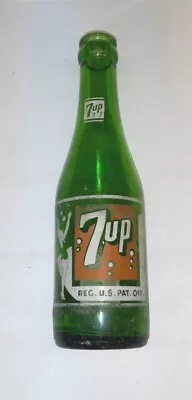 Vintage 7 Oz Green Glass Soda Bottle Seven Up 7-Up Charleston W. Va. • $2.49