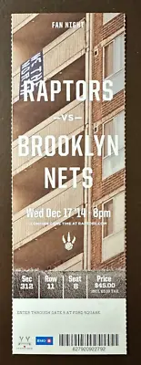Toronto Raptors 12/17/2014 NBA Ticket Stub Vs Brooklyn Nets • $6.95
