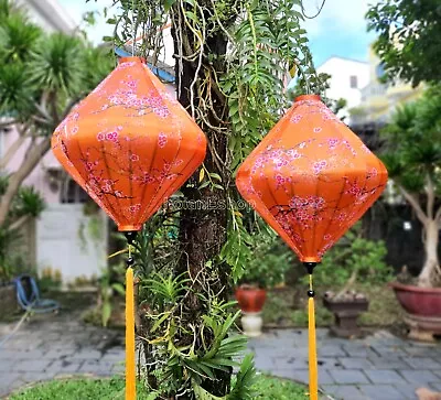 Set 2 Pcs Vietnam Silk Lanterns 90cm For Restaurant Decor Outdoor Garden Decor • $130