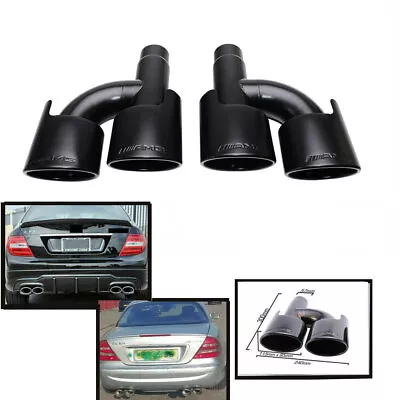 C63 Exhaust Muffler End Tips AMG For C250 C300 Mercedes Benz W204 C-Class Dual  • $158.99