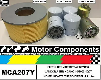 Filter Service Kit For Landcruiser HDJ100R Turbo Diesel 4.2L 1HD-FTE 2000-07 • $120.13