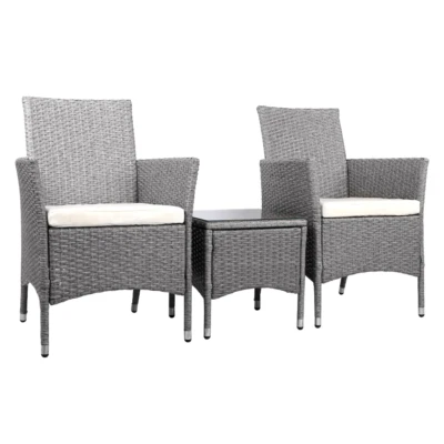 $211.08 • Buy Gardeon Patio Furniture Outdoor Setting Bistro Set Chair Side Table 3 Piece