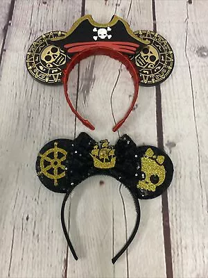 Disney Mickey Mouse Minnie Ears Pirate Headband Hair Accessory Lot 2 Handmade • $17.99