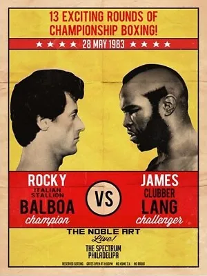 Rocky III Rocky Balboa VS Clubber Lang Fight Poster/Print Stallone Mr. T 🥊 • $3.39