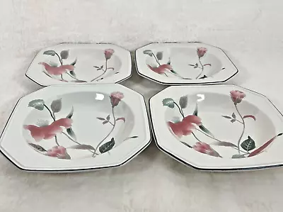 Mikasa Silk Flowers Vintage Rim Soup Bowl - Set Of 4 #F3003 • $31.95