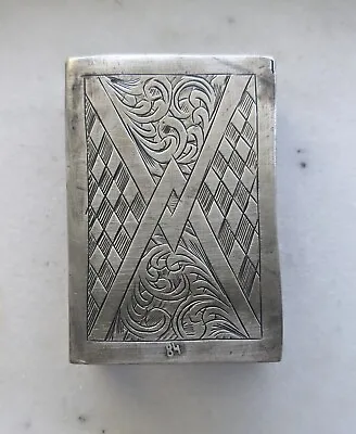 Russian Silver 84 Match Striker Box. Beautifully Hand Engraved On Both Sides.   • $33.99