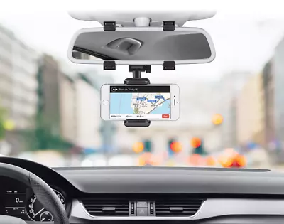 Merkury Innovations Rearview Mirror Car Mount Grip Clip For Smartphones (RVM01)™ • $18.95