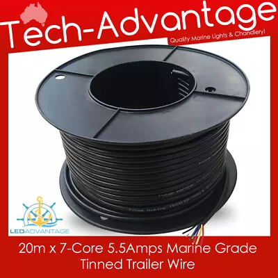 20mtr 7-Core Marine Grade 5.5A Copper Tinned Wiring Wire - Caravan/Boat/Trailer • $61.18