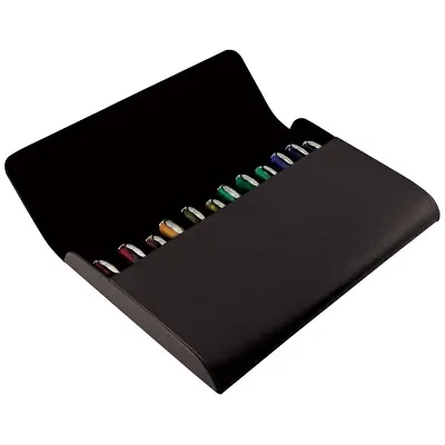 Pineider 12 Slot Hard Cover Leather Pen Case In Black  New/box/warranty • $156