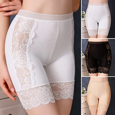 Womens Lace Trim Stretch Safety Under Shorts Seamless Leggings Pants Skirt Dress • £4.91