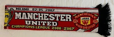 Manchester United Champions League UEFA Winners Scarf 2007 AC Milan VGC • £4.99