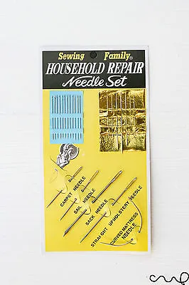 Sewing Kit Family Household Repair 25x Needle Set Craft Upholstery Sack Sail VAT • £4.99