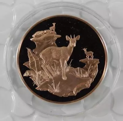 Vintage Large 2  Bronze Proof KLIPSPRINGERS Coin Medal African Wildlife C2826 • $10.99