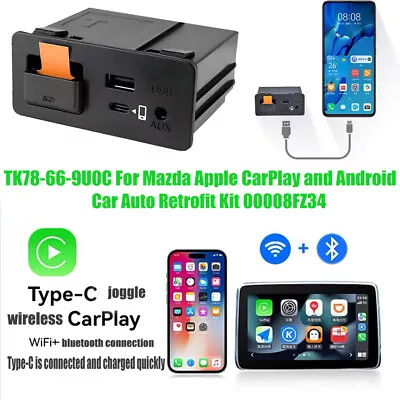 For Mazda TK78-66-9U0C 00008FZ34 Wireless Carplay Adapter Retrofit Kit USB HUB • $110.99