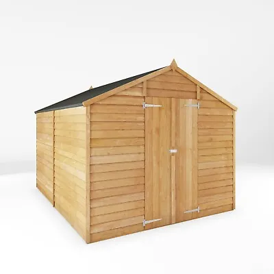 Waltons 10x8 Wood Garden Shed Overlap Apex Storage Double Door No Window 10ft8ft • £661.49