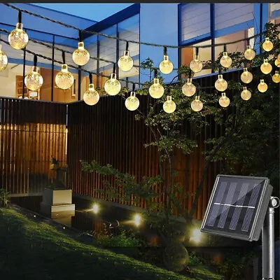 £7.50 • Buy Retro Solar String Lights Fairy Outdoor Garden 100LED Festoon Party Globe