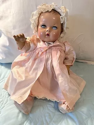 Vtg 15  Dy Dee Baby Doll Composition Head Soft Rubber Body Sleepy Eyes W/gown • $60