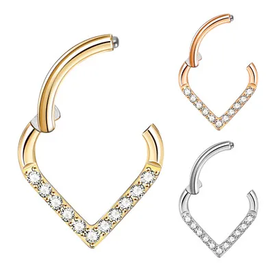 $9.99 • Buy 16G Daith Earrings CZ Septum Rings Nose Hoops Helix Tragus Body Piercing Jewelry