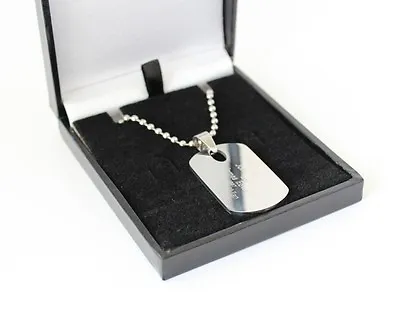 Mens Stainless Steel Dog Tag Necklace Engraved/personalised Free Gift Boxed • £18.50