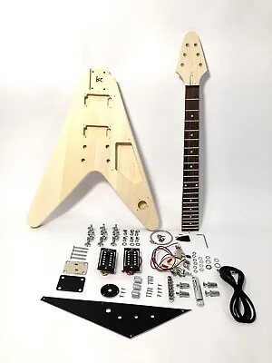 $253 • Buy Haze HSFV 1909 Electric Guitar DIY Full Kit, V Shape,No-Soldering,Solid Body,H-H